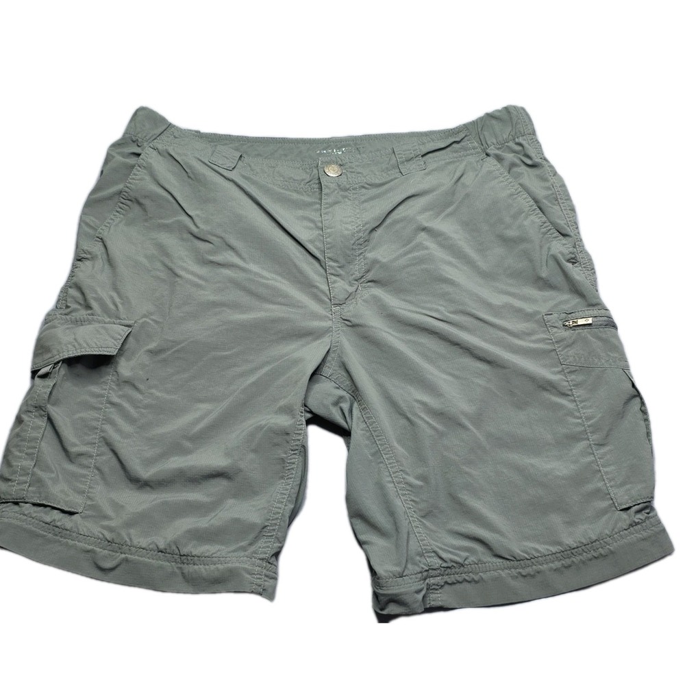 Columbia Short Men's Gray Nylon Hiking Camping Cargo 36W 34L Outdoor Gear - Picture 1 of 8